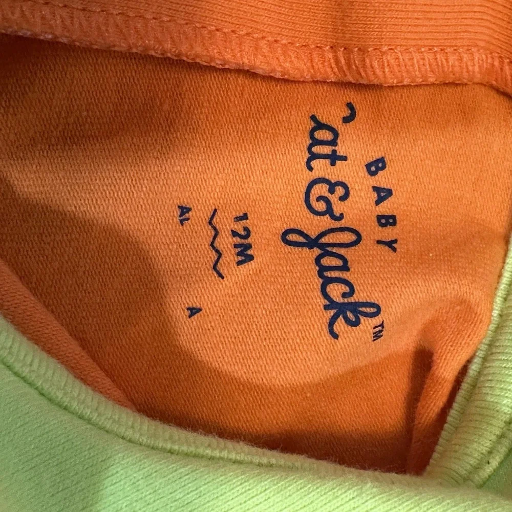 Cat & Jack 12 Month Halloween‎ Pumpkin Outfit 3 Pc Set Pant Bodysuit Hairbow